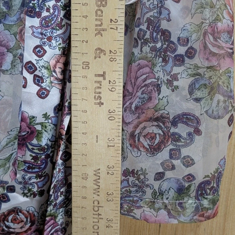 Vintage Victorias‎ Secret Gold Label Floral Paisley Sheer Kimono Robe One Size